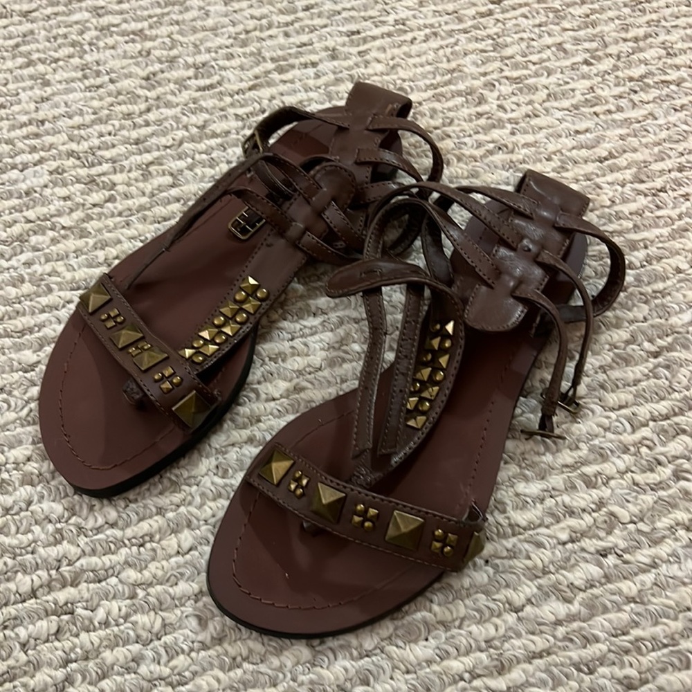 Women’s Brown Studded Gladiator Sandals
